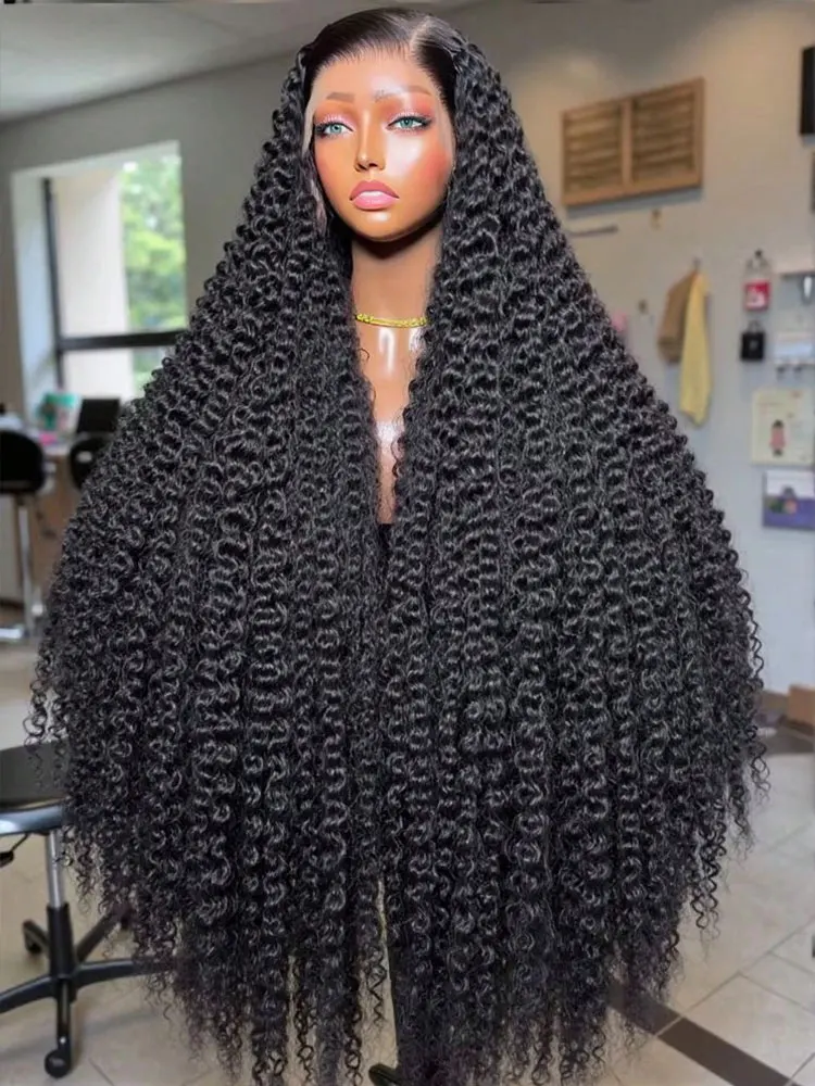 250% 13x4 Kinky Curly Lace Front Wig 40 42 Inch Deep Kinky Curly Human Hair Wigs 13X6 HD Transparent Lace Frontal Wig For Women