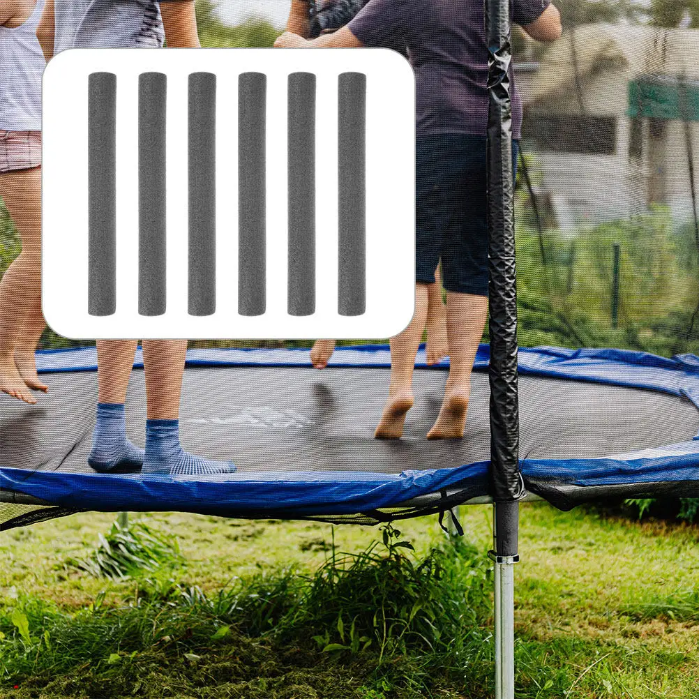 6Pcs Trampoline Foam Covers Black Pole Sleeves Soft Protective Padding Replacement Parts Enclosure Tube Trampoline Pole Sleeves