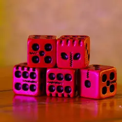 18mm 5pcs/Set Resin Red Skull Dice Statue Halloween Board Game Dice Office Desk Decor Toy Halloween Party Decoration Gift