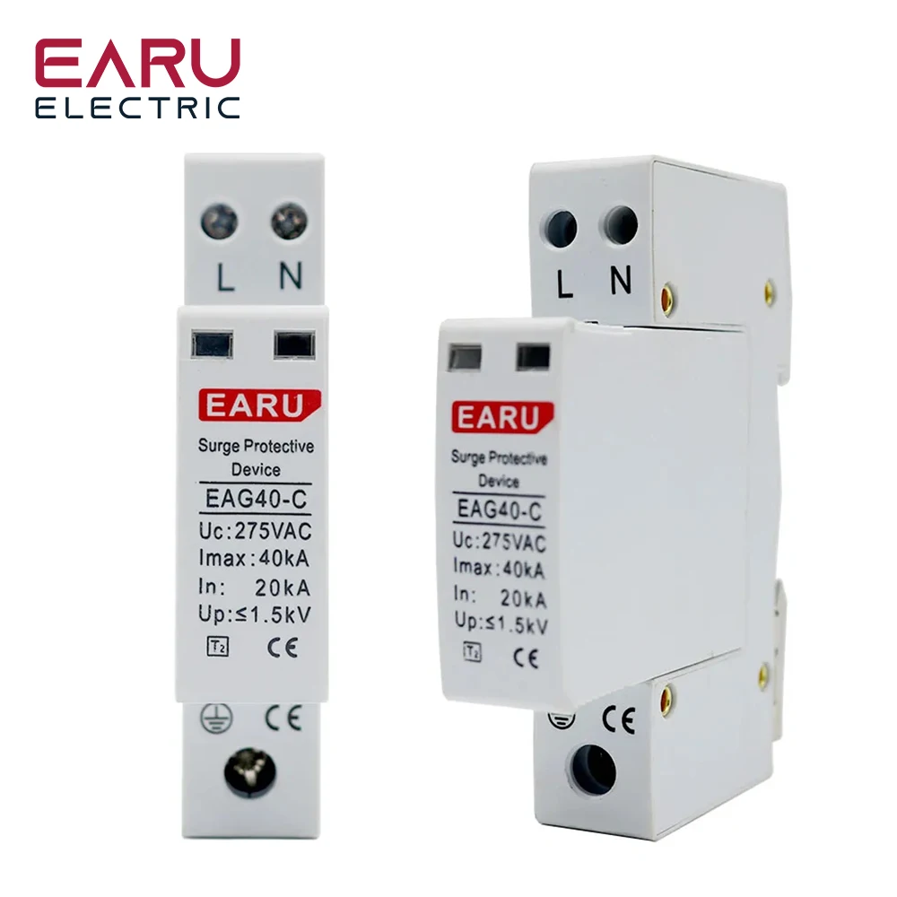 1P+N AC SPD 4P 20KA~40KA 275V House Surge Protector protection Protective Low-voltage Arrester Device