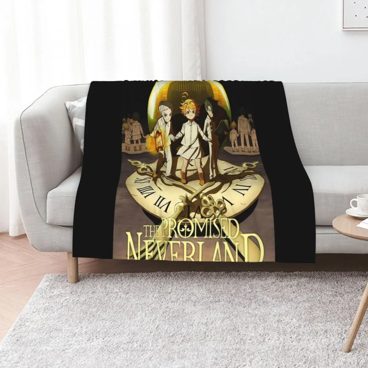 The Promised Neverland Trio Throw Blanket Designers Quilt Flannel Fabric Fashion Sofas Thermals For Travel Giant Sofa Blankets