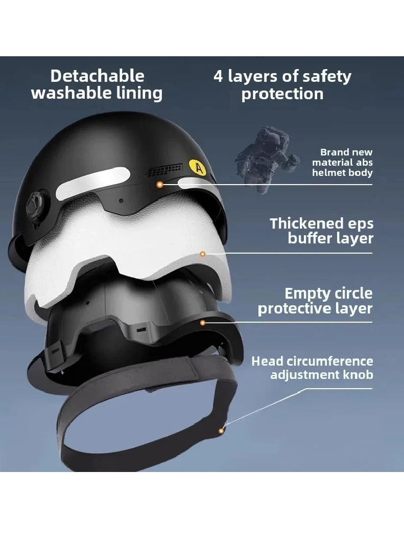 AliExpress NONE Men's and Women's Adult Children Bicycle Safety Helmet Electric Bicycle Motorcycle Half Helmet with Goggles
