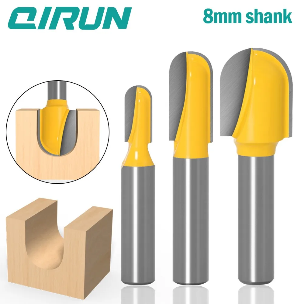 

A9 8mm shank deep round bottom cutter, woodworking milling tool, slotting cutter, trimming machine tool head