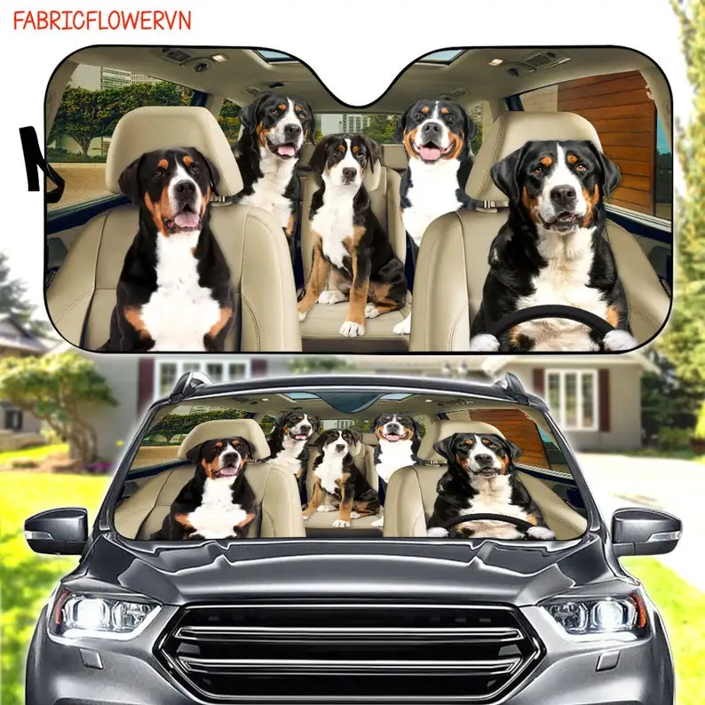 

Greater Swiss Mountain Dog Car Sunshade, Dog Car Decoration, Dog Windshield, Dog Lovers Gift, Dog Car Sunshade, Gift For Mom, Gi