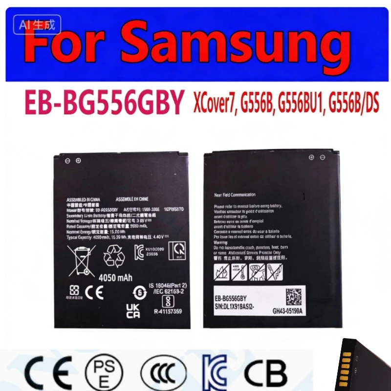 

1-10 шт. Оригинальный аккумулятор EB-BG556GBY 4050 мАч для Samsung Galaxy! XCover7 G556B G556BU1 G556B/DS