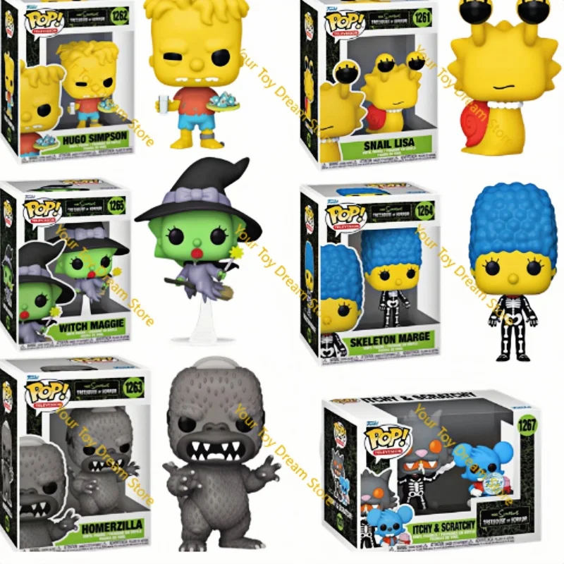 Funko Pop The Simpsons figura de acción modelo bruja Maggie esqueleto Marge ornamento decoración juguetes escultura muñecas regalo de edición limitada