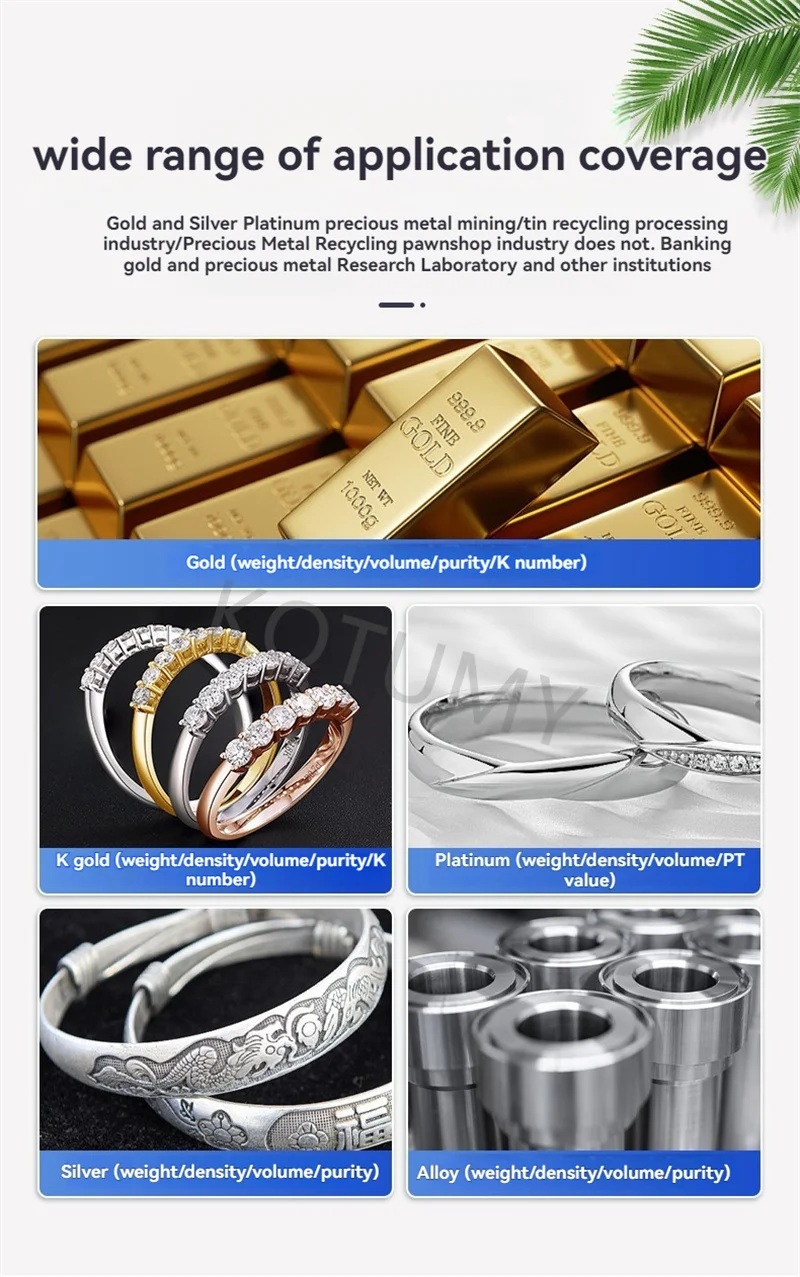 Digital Gold Density Meter Precious Metal Specific Gravity Tester For Jewellery Identification Metal Recycling And Laboratory Sa