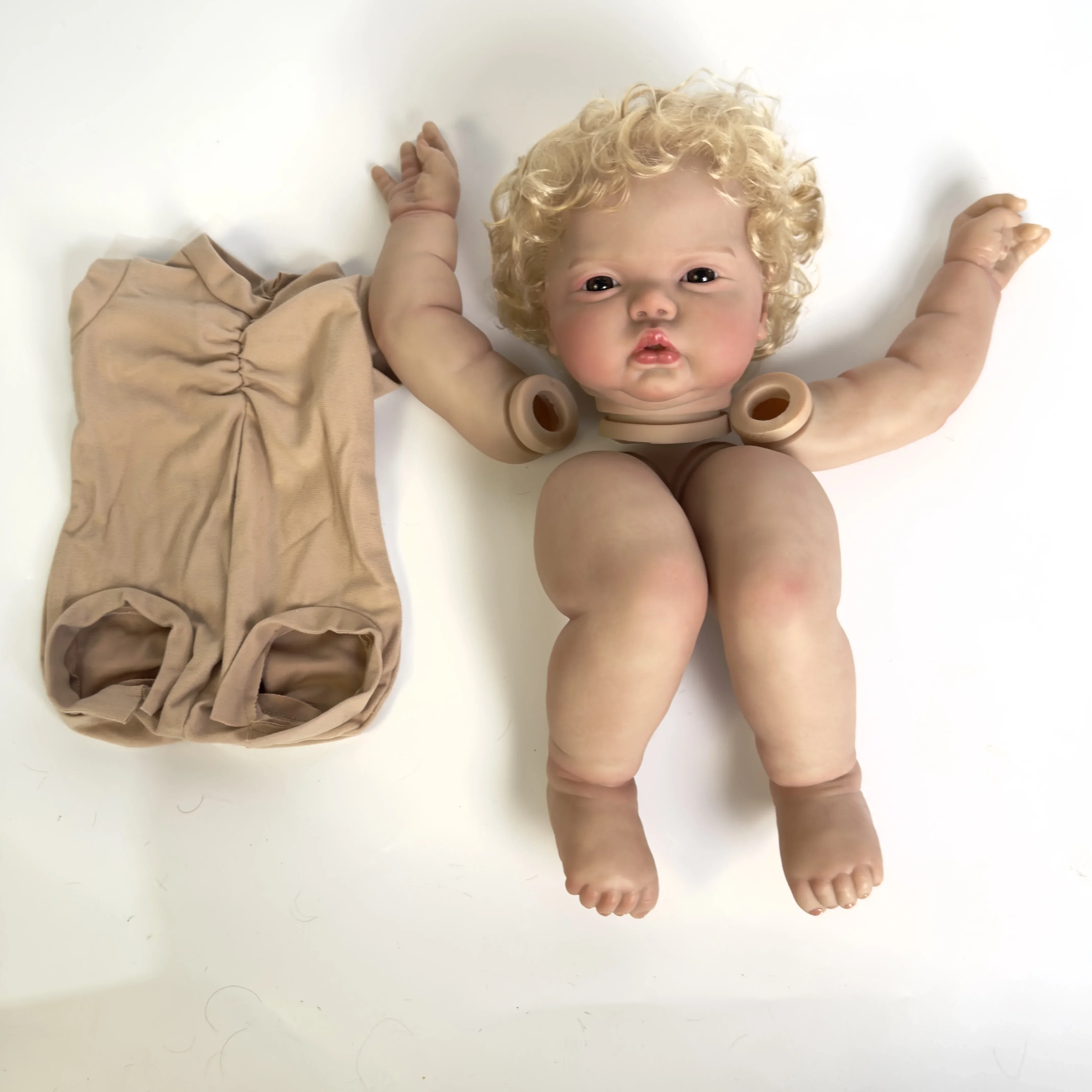 DLS 24 pouces cornichon éveillé Reborn bébé poupée taille Kit déjà peint réaliste doux au toucher blond cheveux courts bricolage poupée pièces