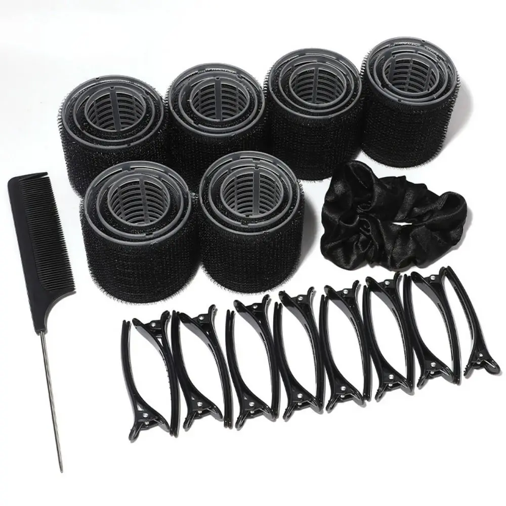 35-teiliges schwarzes Selbsthaftendes Lockenwickler-Set, DIY 3 Größen Lockenwickler, hitzefreie Lockenwickler, leichtgewichtig mit Kamm, Lockenwickler für lockiges Haar – Detail 5
