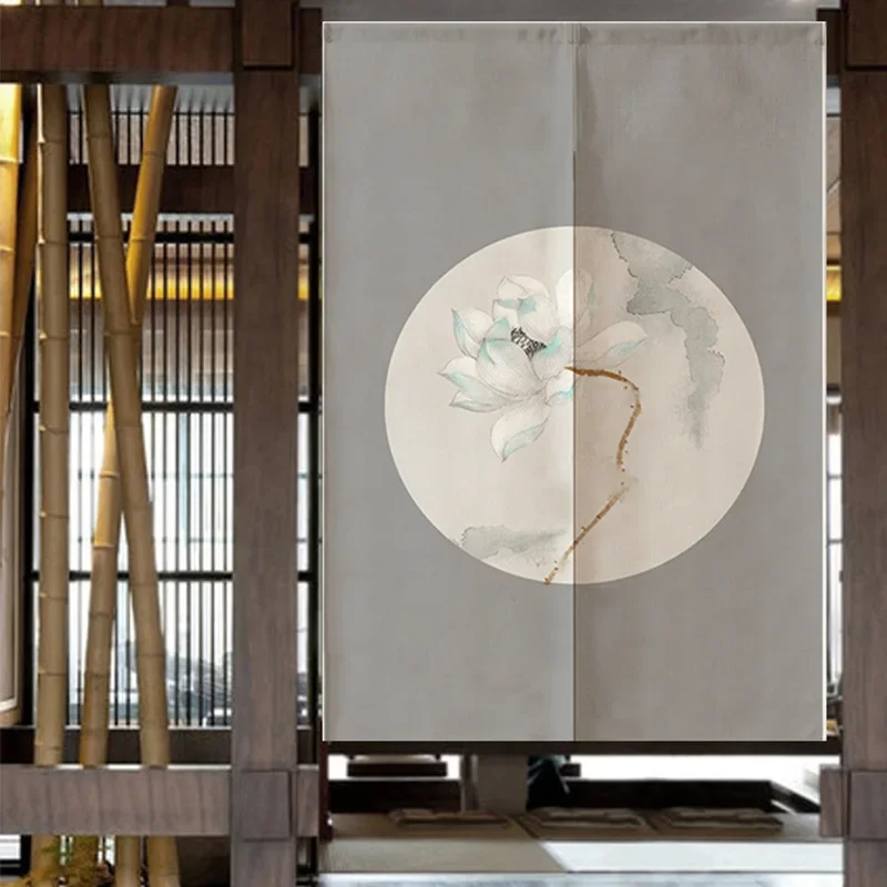 New Chinese Flowers and Birds Door Curtian  Living Room Restaurant Kitchen  Half Curtain Feng Shui Curtain Noren