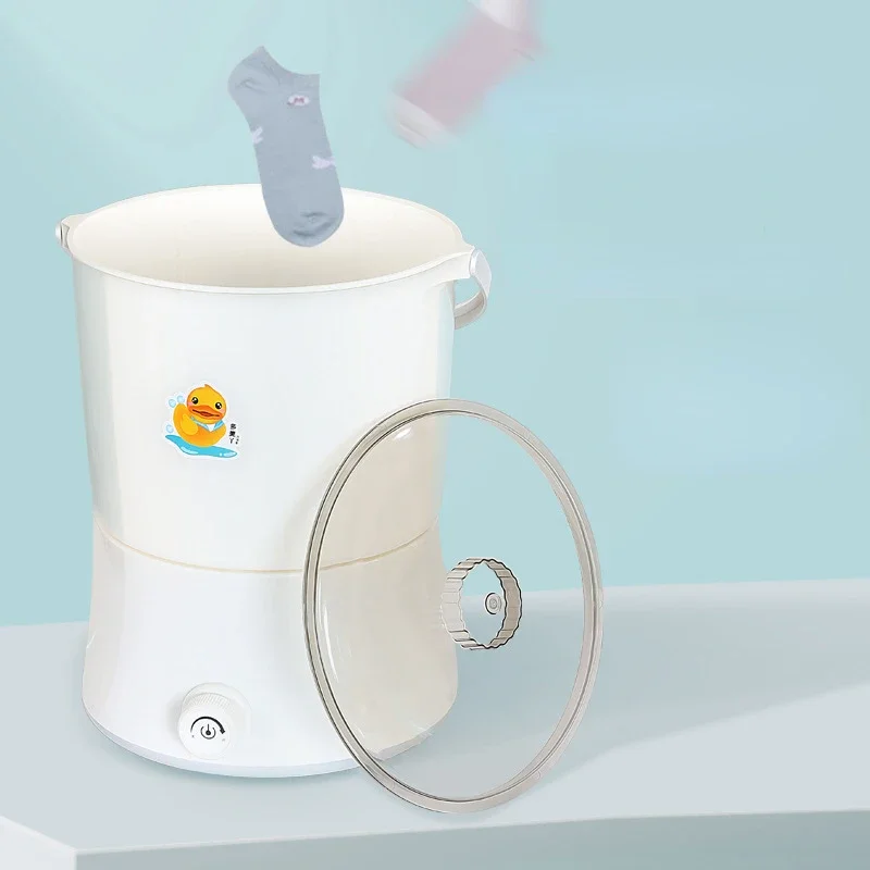 دلو منفصل مع قاعدة غسالة صغيرة المنزل مريحة التنظيف شبه التلقائي الملابس الداخلية دلو واحد المحمولة غسالة