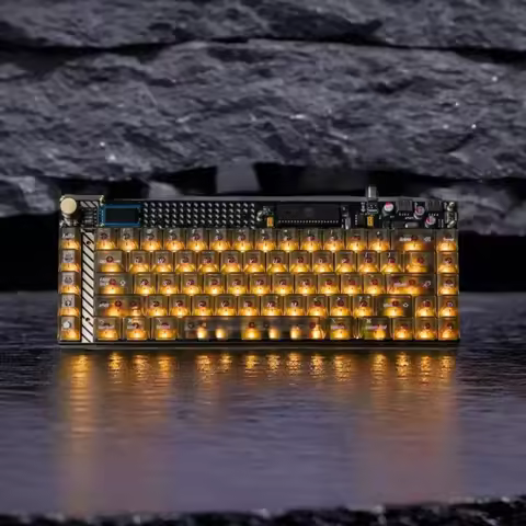 LeleLab Lele76 Mechanical Keyboard Kit Wired Hot-Swap RGB Backlight Retro Punk Custom Y2K Office Gaming Keyboard PC Laptop Gift