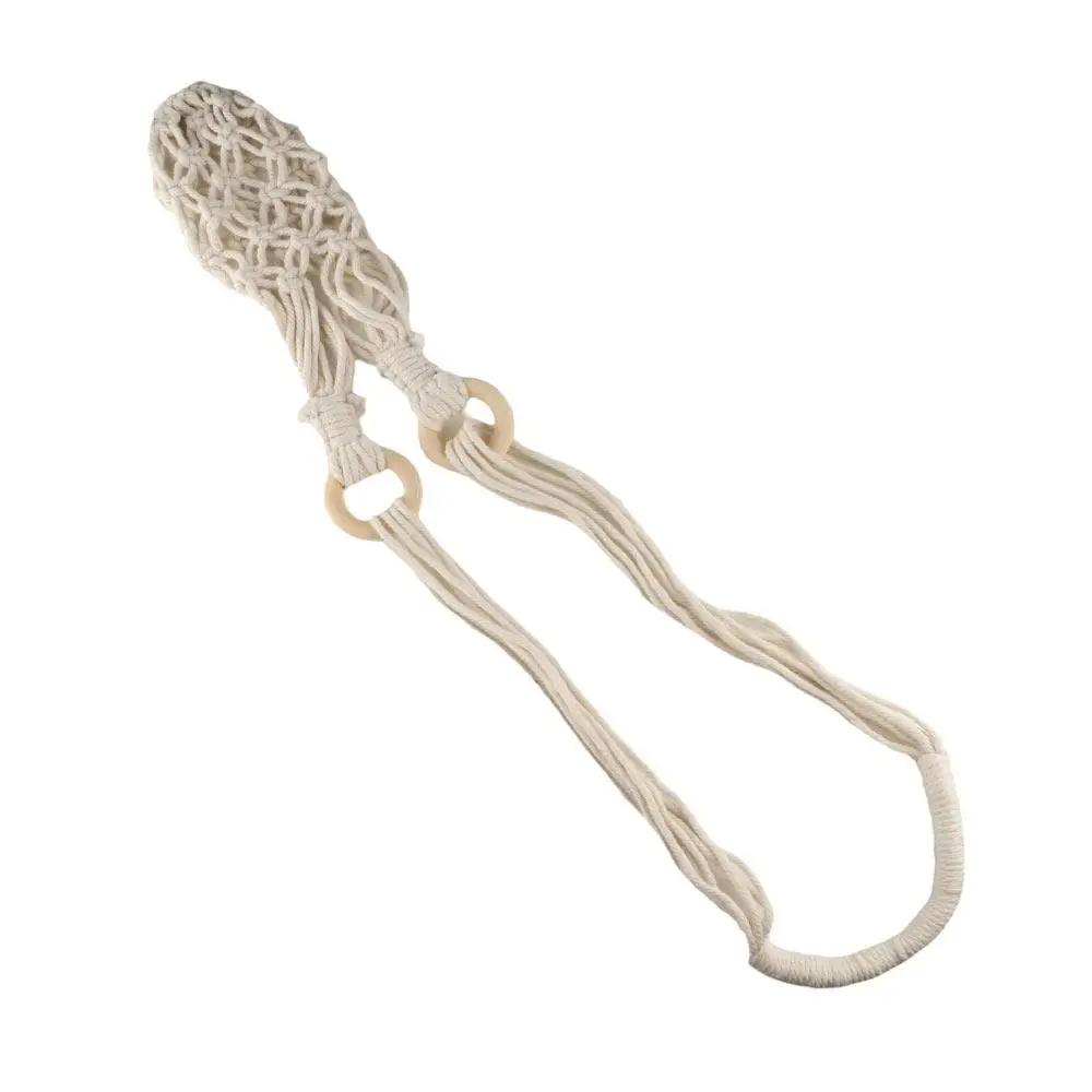 Bohemian Hanging Bottle Net Bag Hand-woven Hollow Out Coffee Cup Holder Cotton Rope Easy To Carry Crochet Wine Bottle Carrier