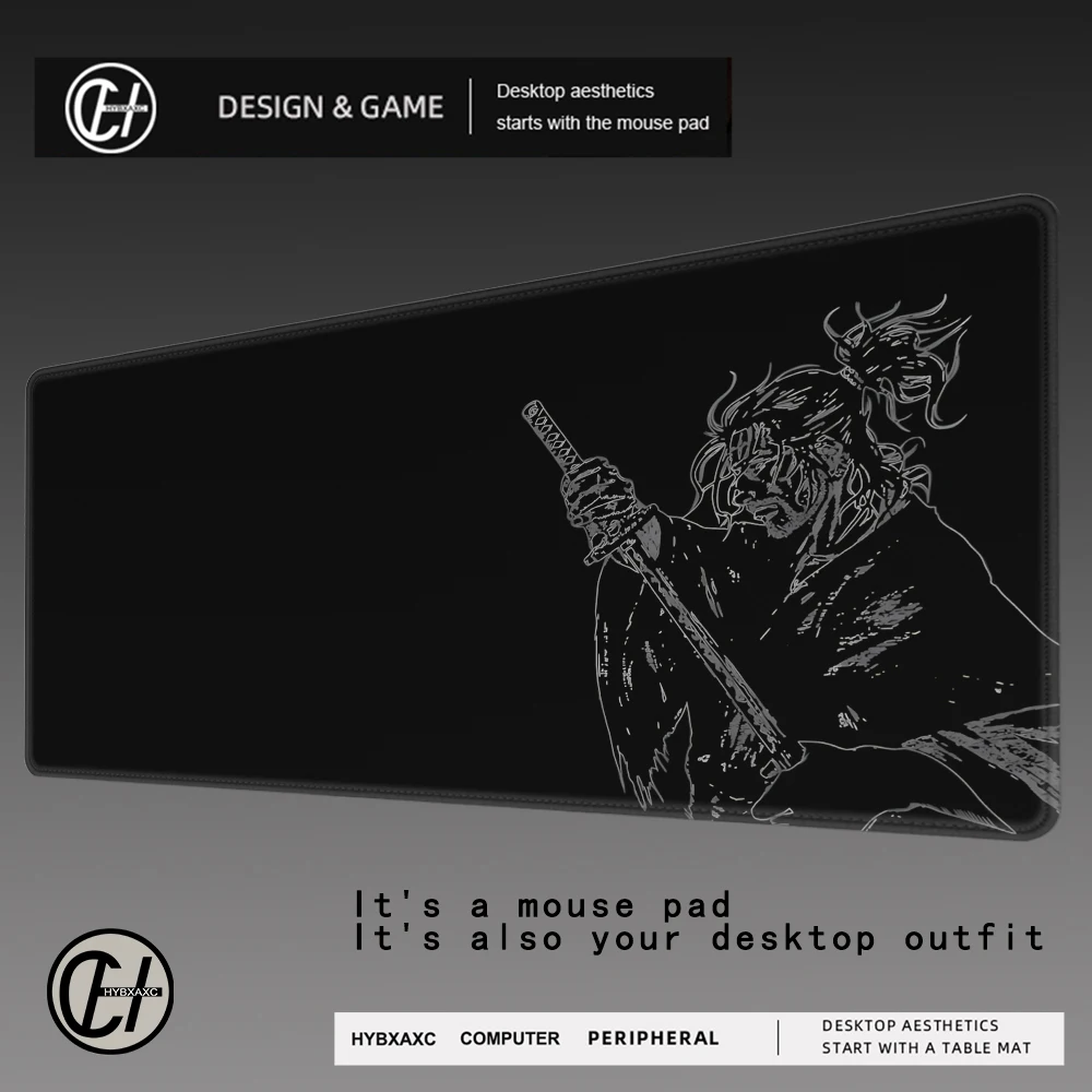 Коврик для мыши Comic Vagabond Miyamoto Musashi Xxl, коврик для мыши в стиле аниме, HD геймерский шкаф, настольный коврик, коврик для клавиатуры, противоскользящий расширительный коврик
