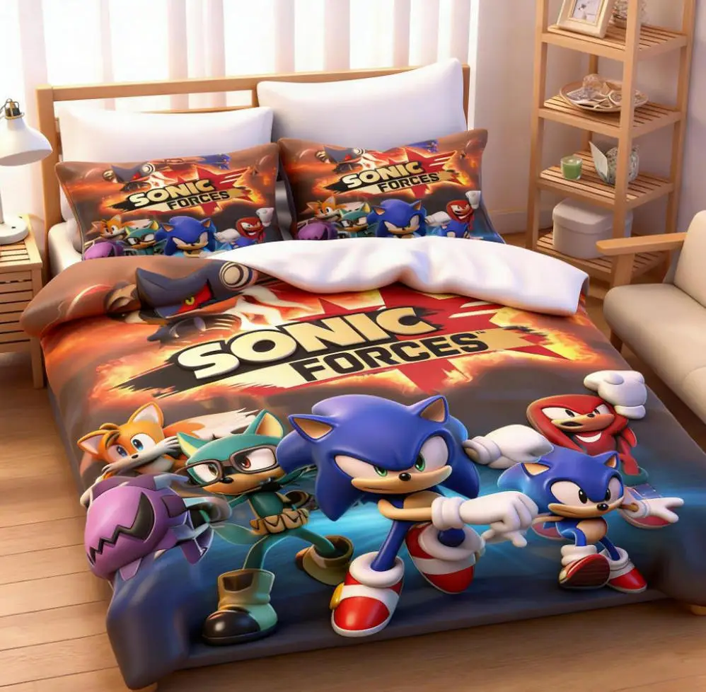 

GAME Sonic/Tails/Amy Rose Soft and Breathable Cartoon Blue Lightning Hedgehog Bedbag Pillowcase Bedding Gift for Boys and Girls