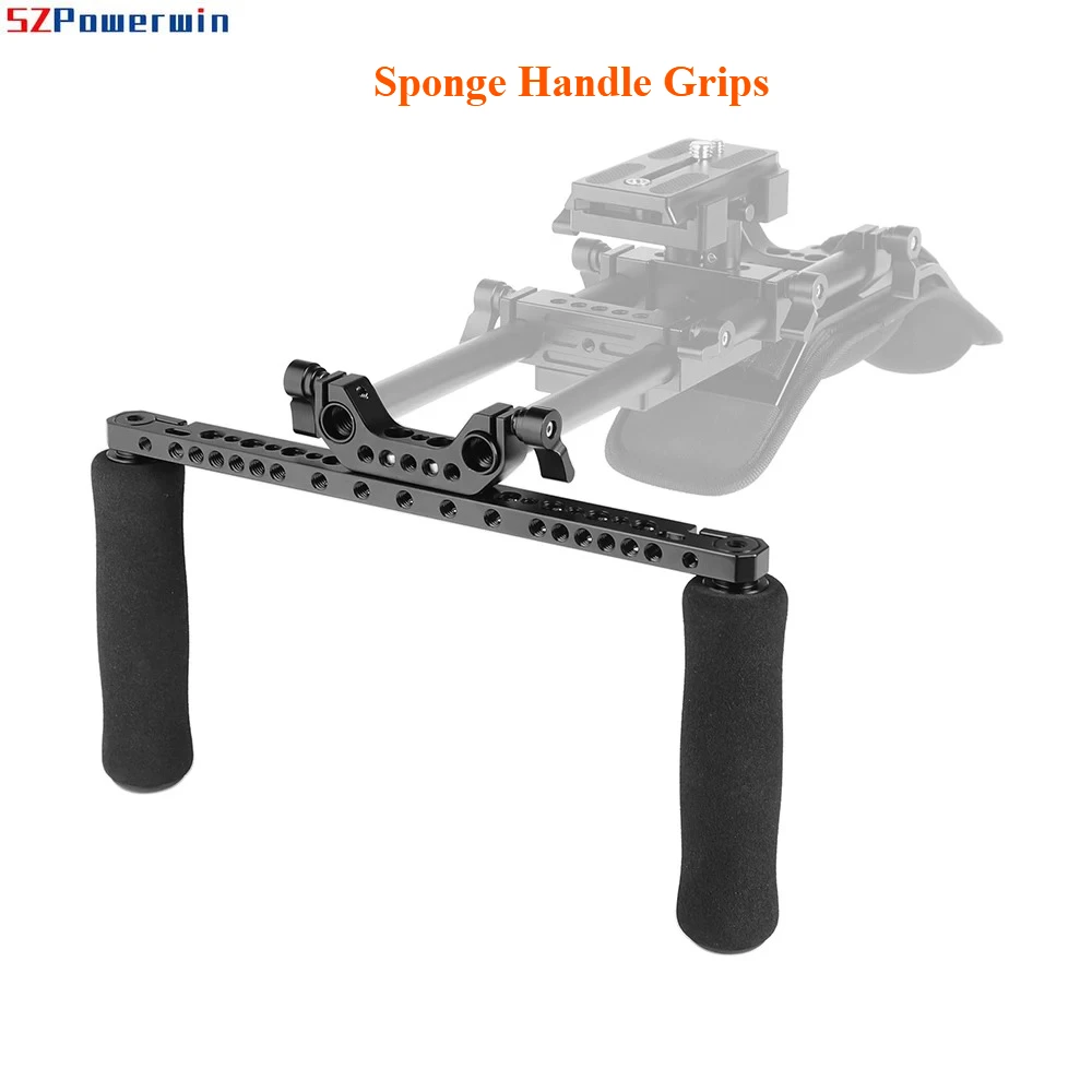 

DSLR Camera Handheld Shoulder Rig Kit | with Sponge Grip Handles, Crossbar Handle & 15mm Dual Rod Clamp