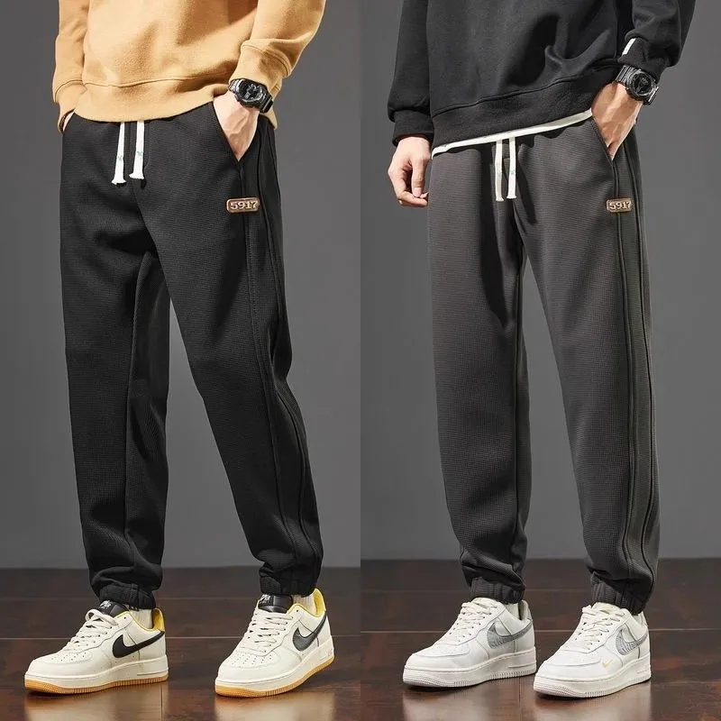 

Свободные повседневные брюки на подкладке для мужчин, весна-осень, новые свободные брюки-карго, удобные зимние брюки из полиэфирного волокна