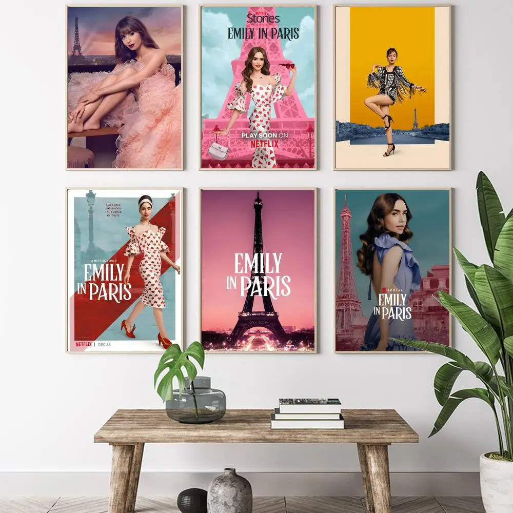 Emily in Paris Movie Print  Canvas Painting Calligraphy HD Canvas Poster living room bedroom bar aesthetic decoration