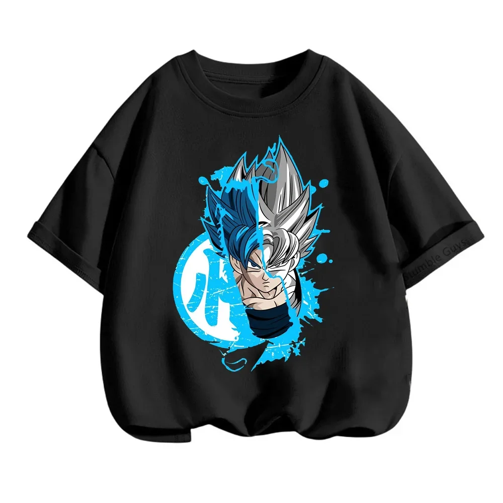 Dragon Ball Tshirt Kids Anime 2024 Funny Tops Summer Cartoon Teen T-shirt For Boys Girls Clothing Unisex Children Short Sleeves