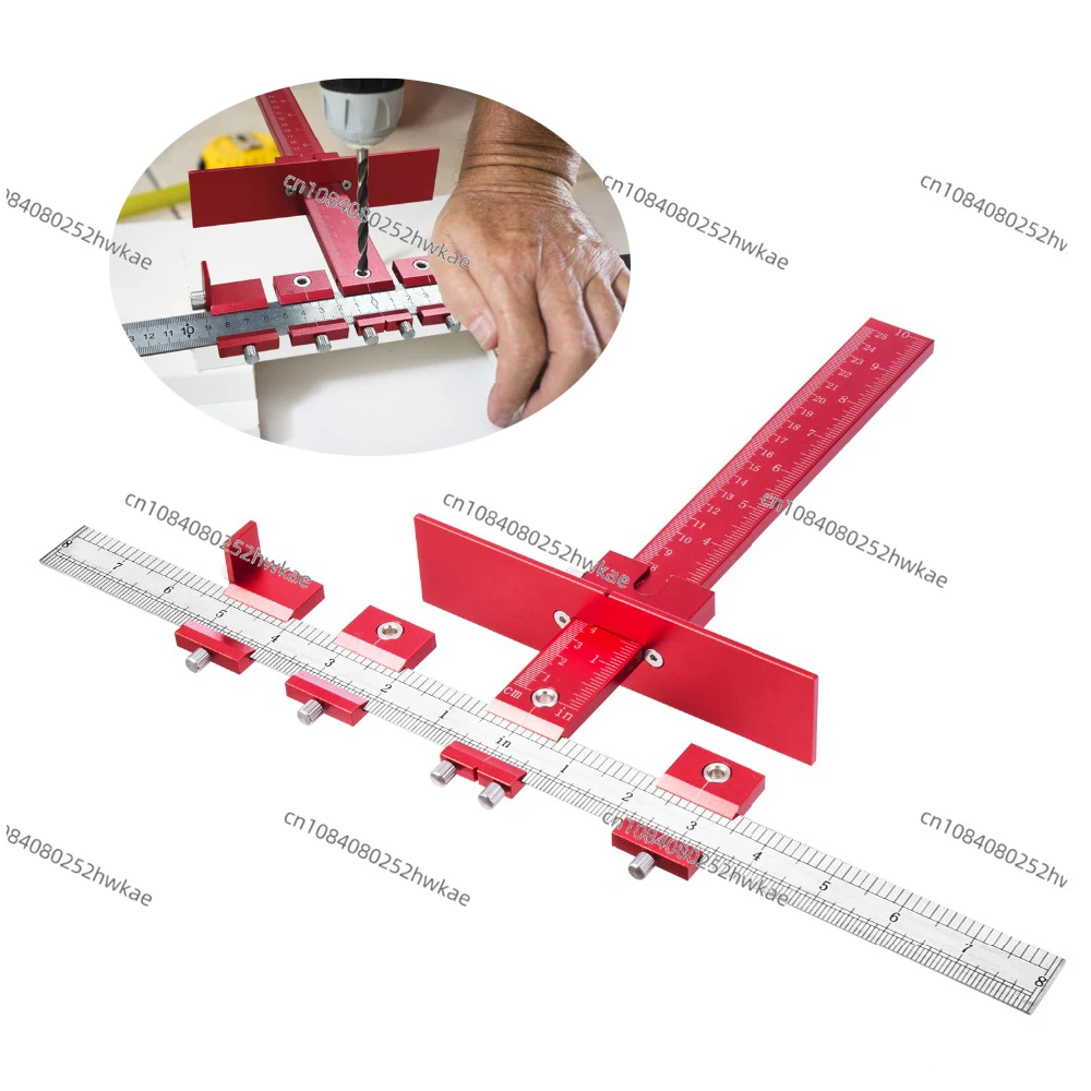Aluminum Alloy Cabinet Hardware Jig Adjustable Punch Locator Tool Drill Guide Template Wood Drilling Dowelling For Installation