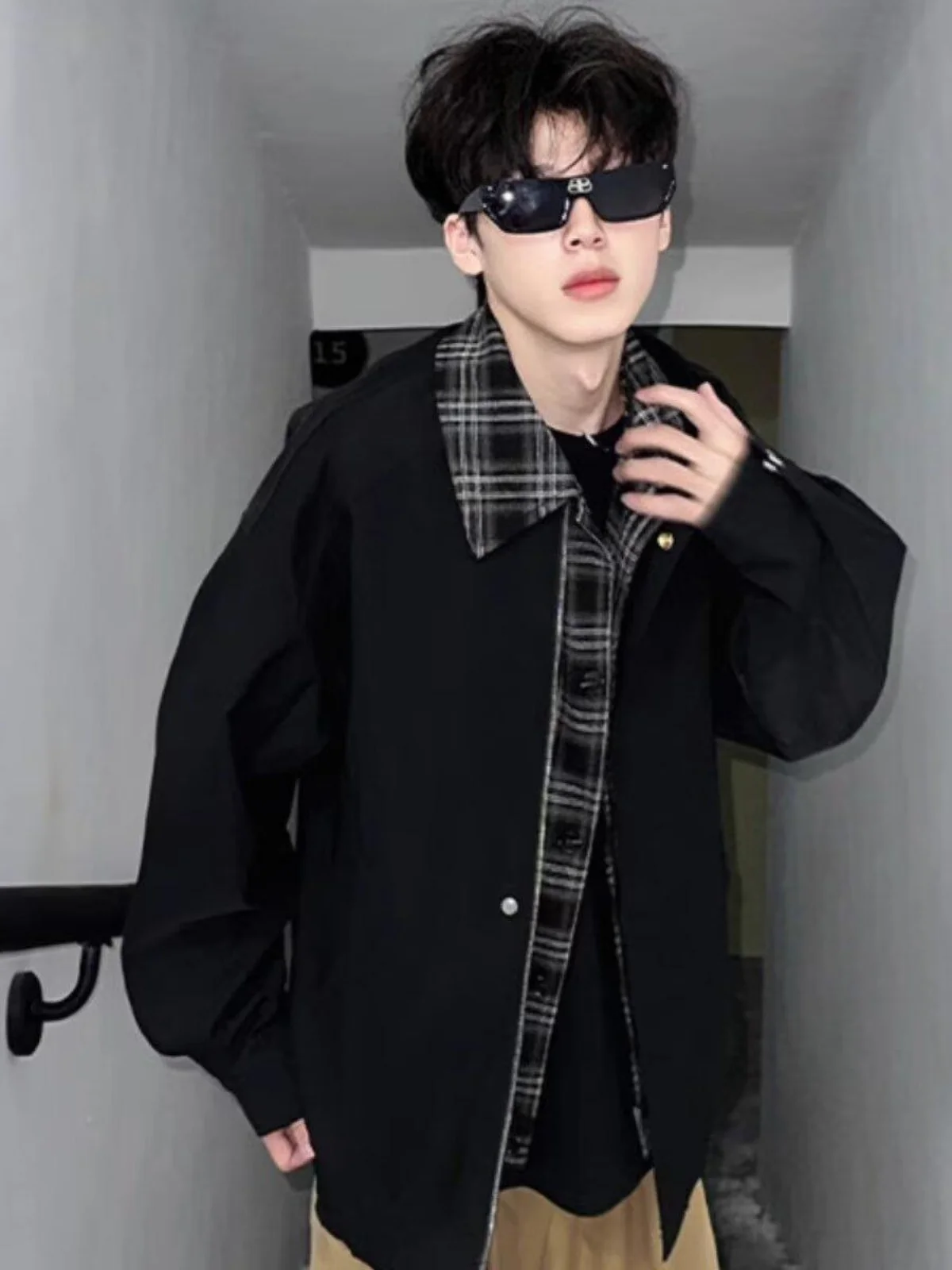 

Коричневая мужская куртка-бомбер с двойным воротником для осени и зимы, молодежная модная свободная куртка-бейсболка, не требующая глажки