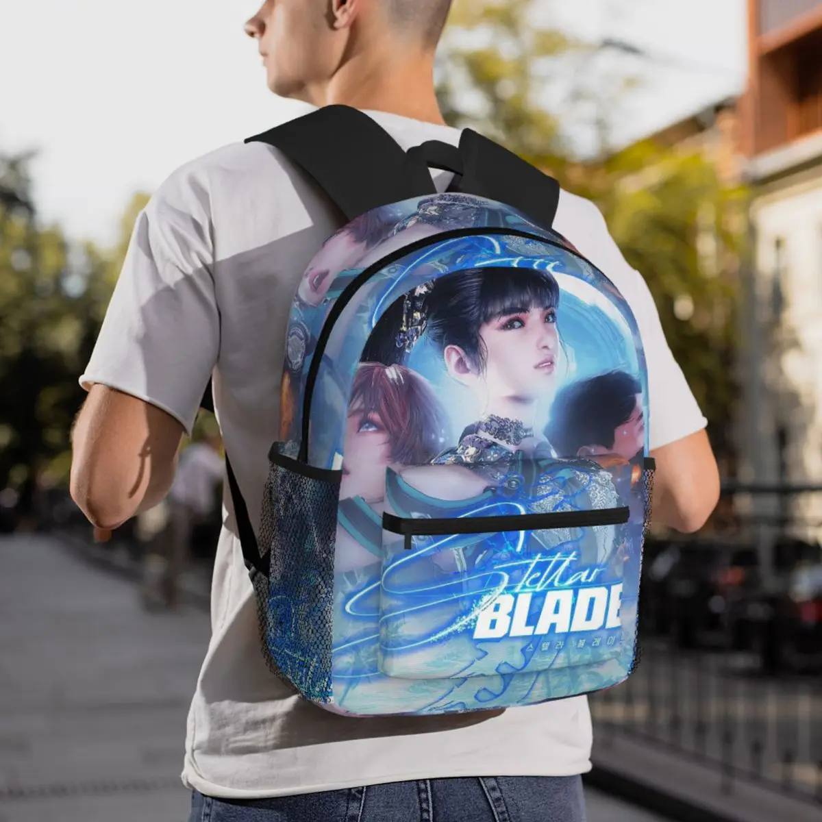 Stellar Blade Games Raven Eve Mochila para estudiantes Mochila escolar Mochila de viaje para senderismo para hombres y mujeres Mochila de moda Bolsos de hombro