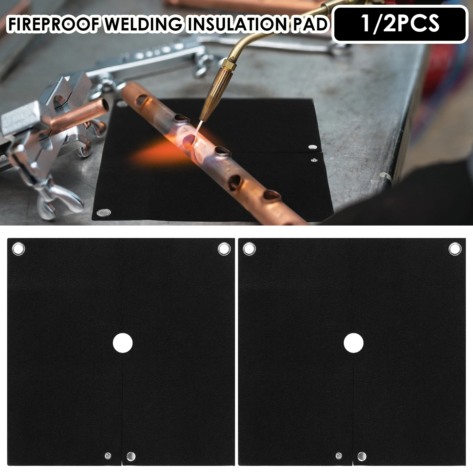 Fireproof Welding Protective Blanket 1800°f High Temp Insulation Retardant Carbon Felt Welding Blankets Soldering Mat