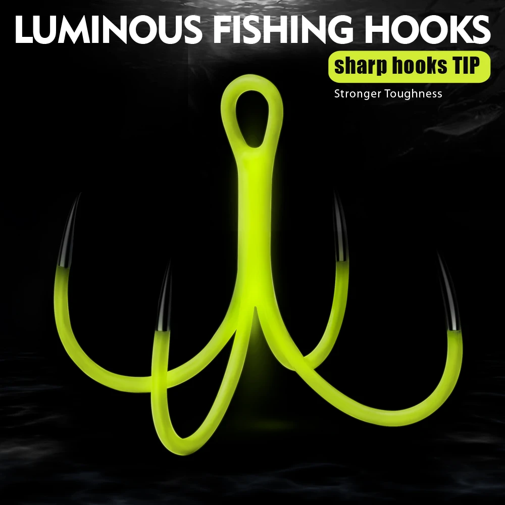 Anzuelos triples luminosos PROBEROS – afilados para pesca nocturna - imagen 2