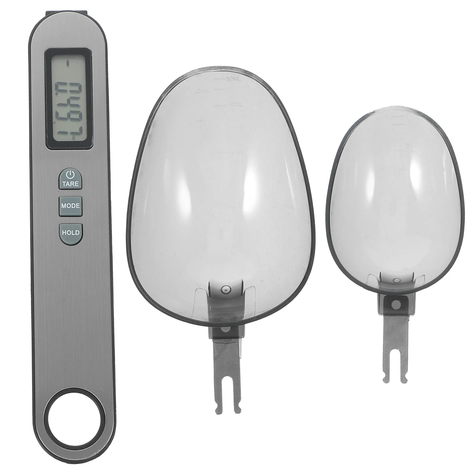 

1pc Digital Measuring Spoon Electronic Kitchen Scale Spoon Clear Reusable Portable Precision Tool For Cooking Baking Grey