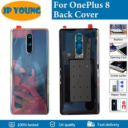 Original New Back Glass Cover For OnePlus 8 Battery Cover Hard Back Door Lid Rear Housing Panel Case With Camera Lens Replace