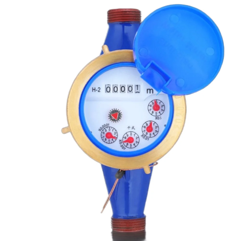 Dry Type Water Meter DN20 Copper Accuracy Clear Display Tempered Glass Dials Built In Filter Kit With Tape Connectors Gaskets
