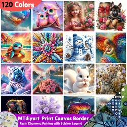 Flower Mandala Diamond Painting Print Canva Border With Sticker Legend Handpainted Art Craft Animal Unique Modern Home Decor