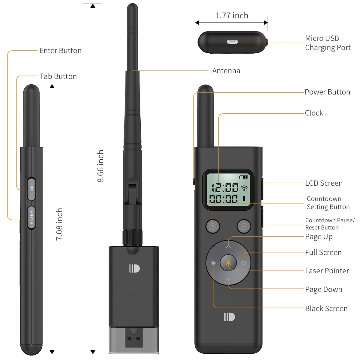 High-power green light flip pen PPT laser remote control pen electronic wireless whip pen 300 meters can be remote control