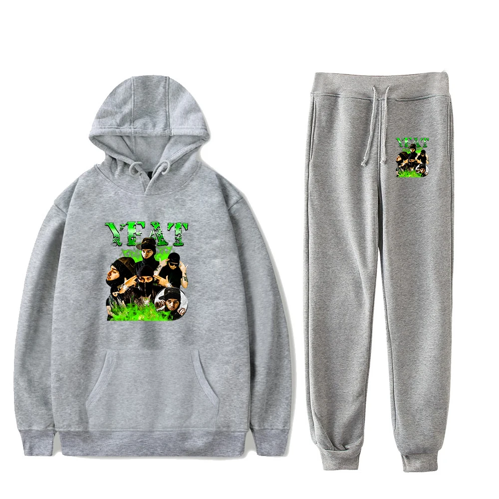 Rapper Yeat Merch Hoodie Jogger Pants Two Piece Set Sweatshirts+Sweatpants 2 Alive Tour 2023 Men Women's Set