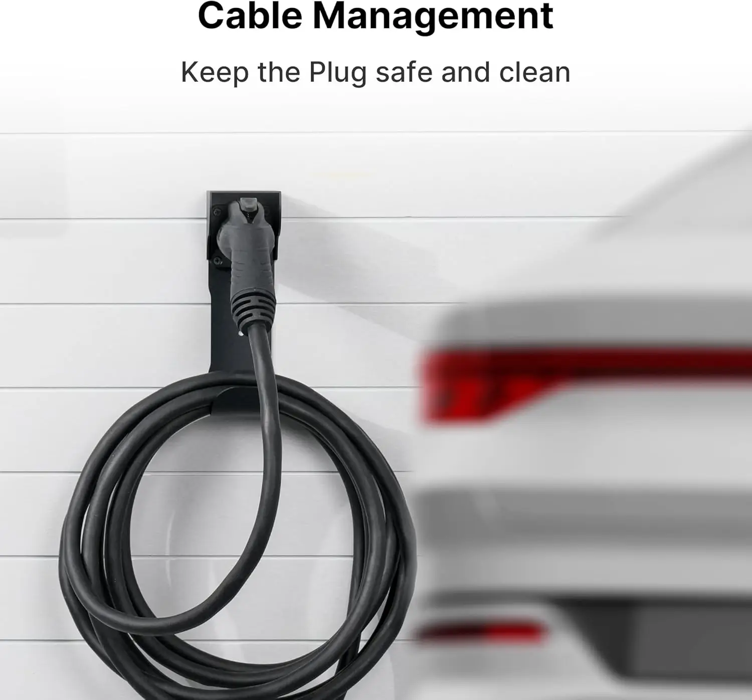 حامل EV مع خطاف J، منظم كابلات SAE J1772 مثبت على الحائط، قاعدة توفير المساحة #2