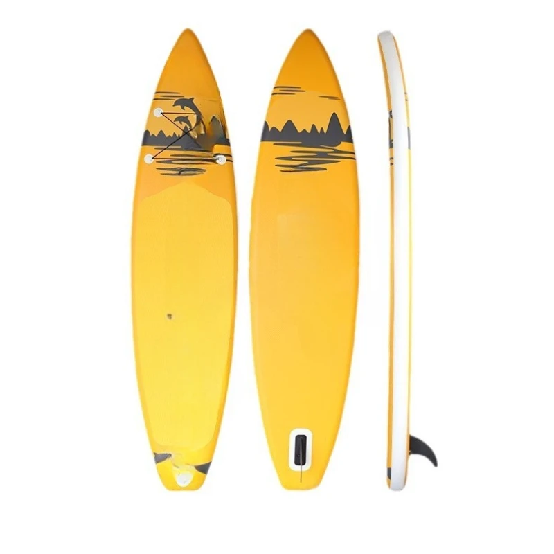

Inflatable Paddle Board Yellow and White Standing Surfboard