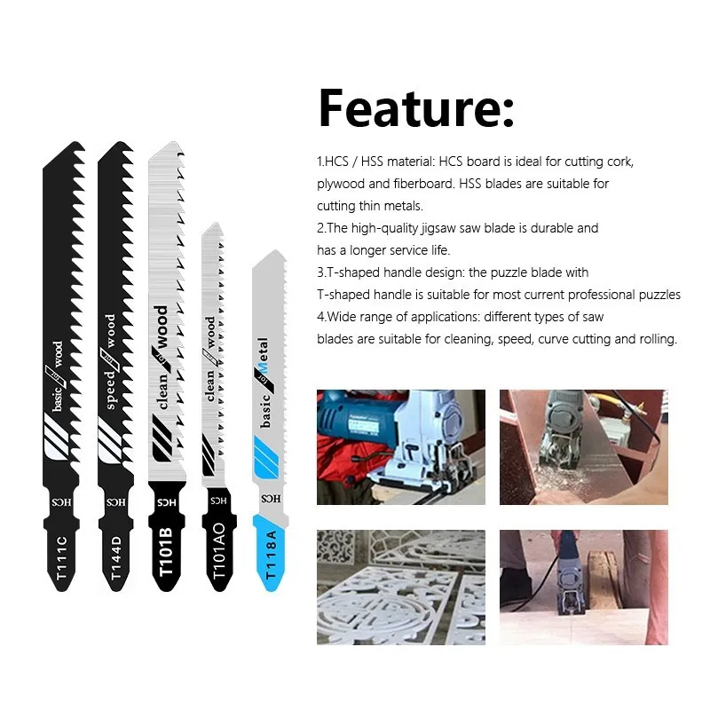 10pcs Jig Saw Blade Saber Saw Reciprocating Saw Blades for Wood Metal Cutting 