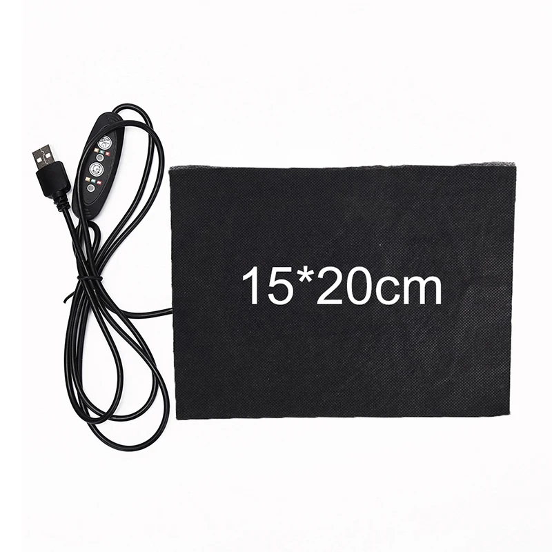1Pcs Carbon Fibre USB Temperature Control Warmer Heating Pad 3 Gear DIY Thermal