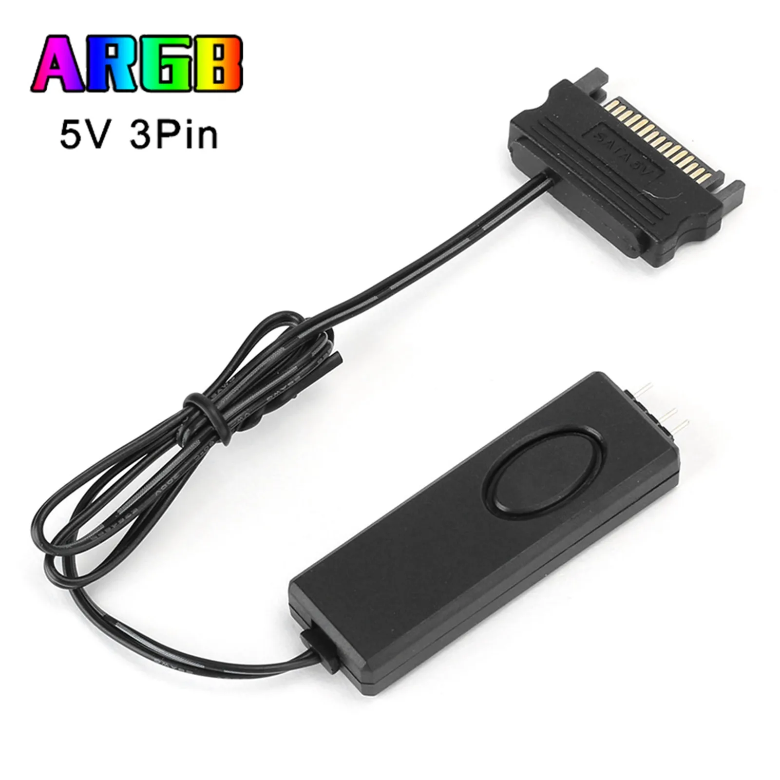 RF Remote Control Fan Light Controller PC Accessories 5V Symphony ARGB Black SATA‑Pin(Black )