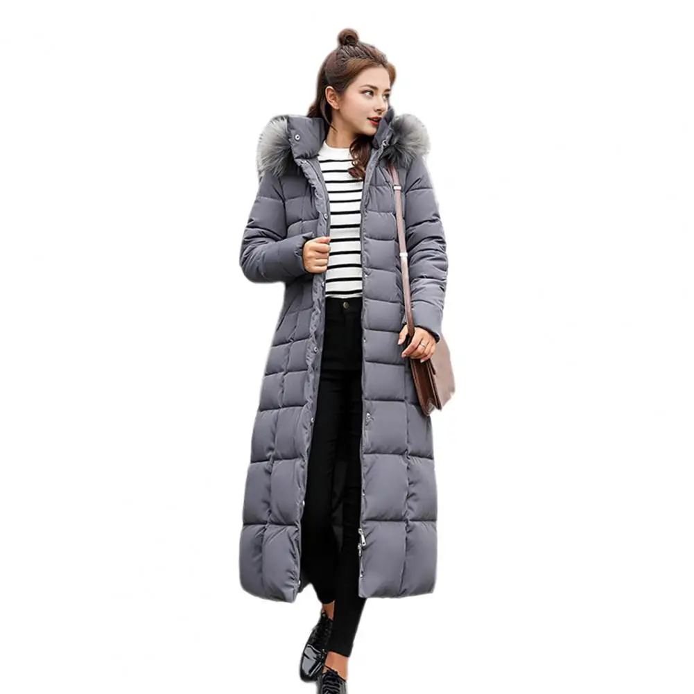 Winter Women Cotton Jacket Detachable Hood 2024 Korean Thicken Zipper Padded Jacket Long Sleeves Solid Color Outwear Parka