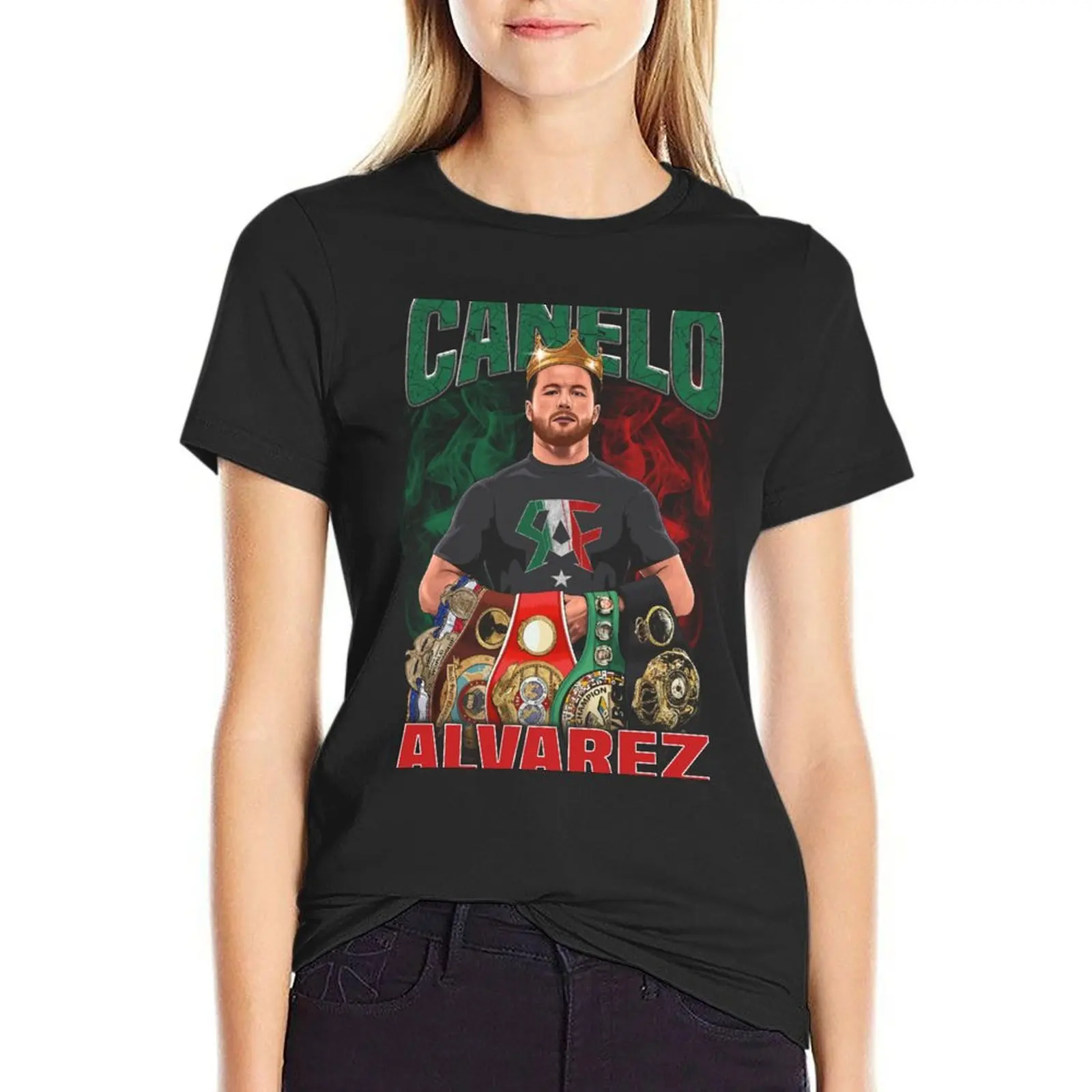 Canelo Alvarez Boxing King T-Shirt summer clothes kawaii clothes graphics Womens clothing