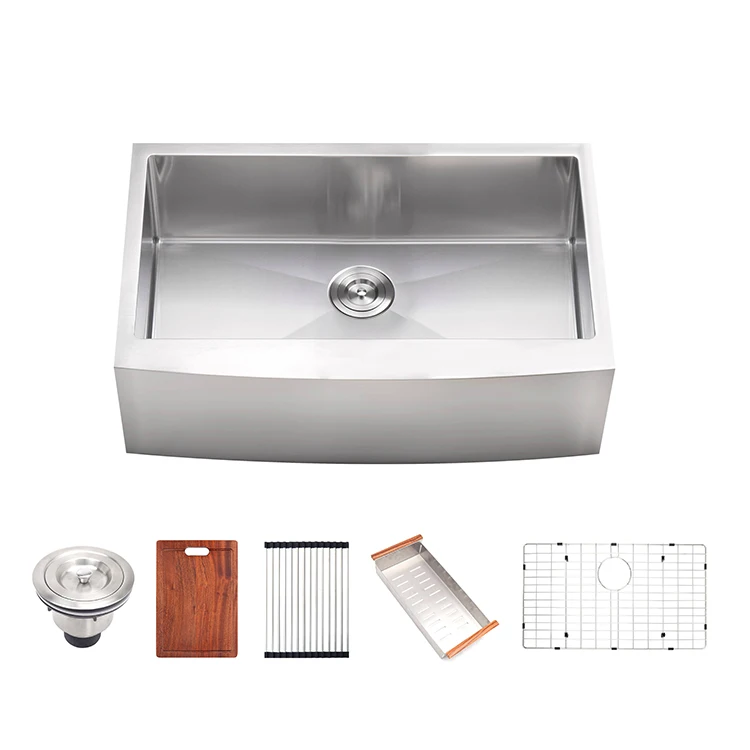 Stainless Steel 304 Handmade Apron Front Single Bowl Farmhouse Kitchen Sink