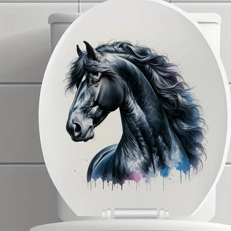 MT837# Pretty Horse Stickers,Wall Toilet Decal Removable, Vinyl Car Sticker for Bathroom Decor, Outdoor Indoor Use