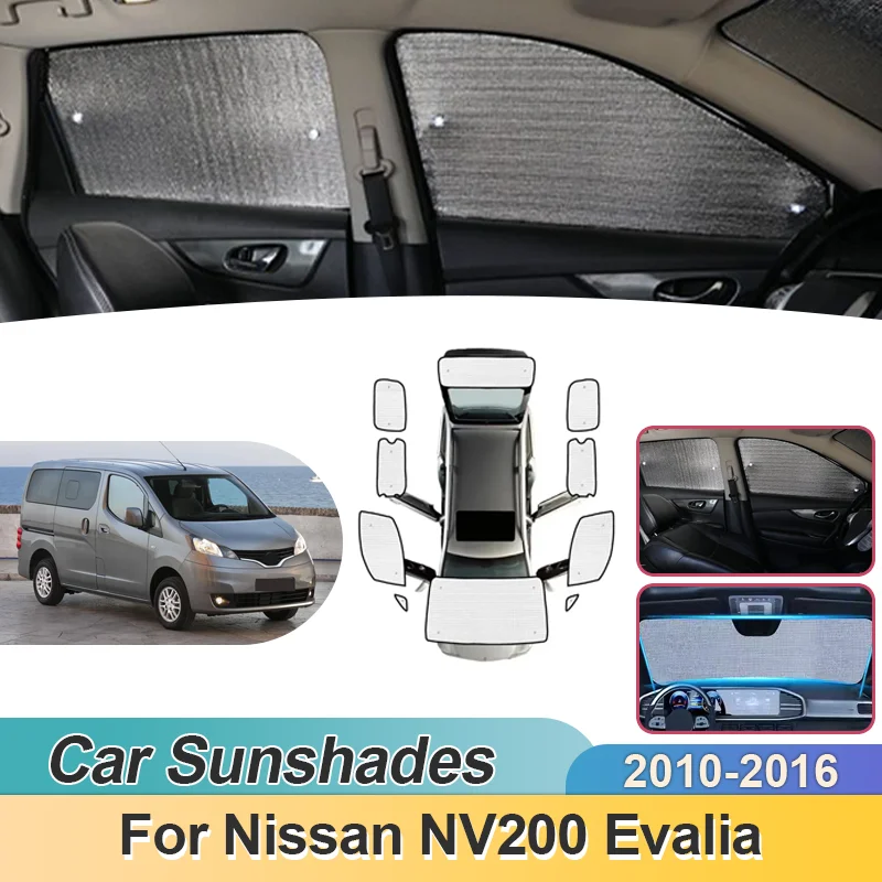 Sun Shades For Nissan NV200 Evalia Vanette 2010 2011-2016 Sunshade Full Cover Windshield Blackout Anti UV Visor Car Accessories