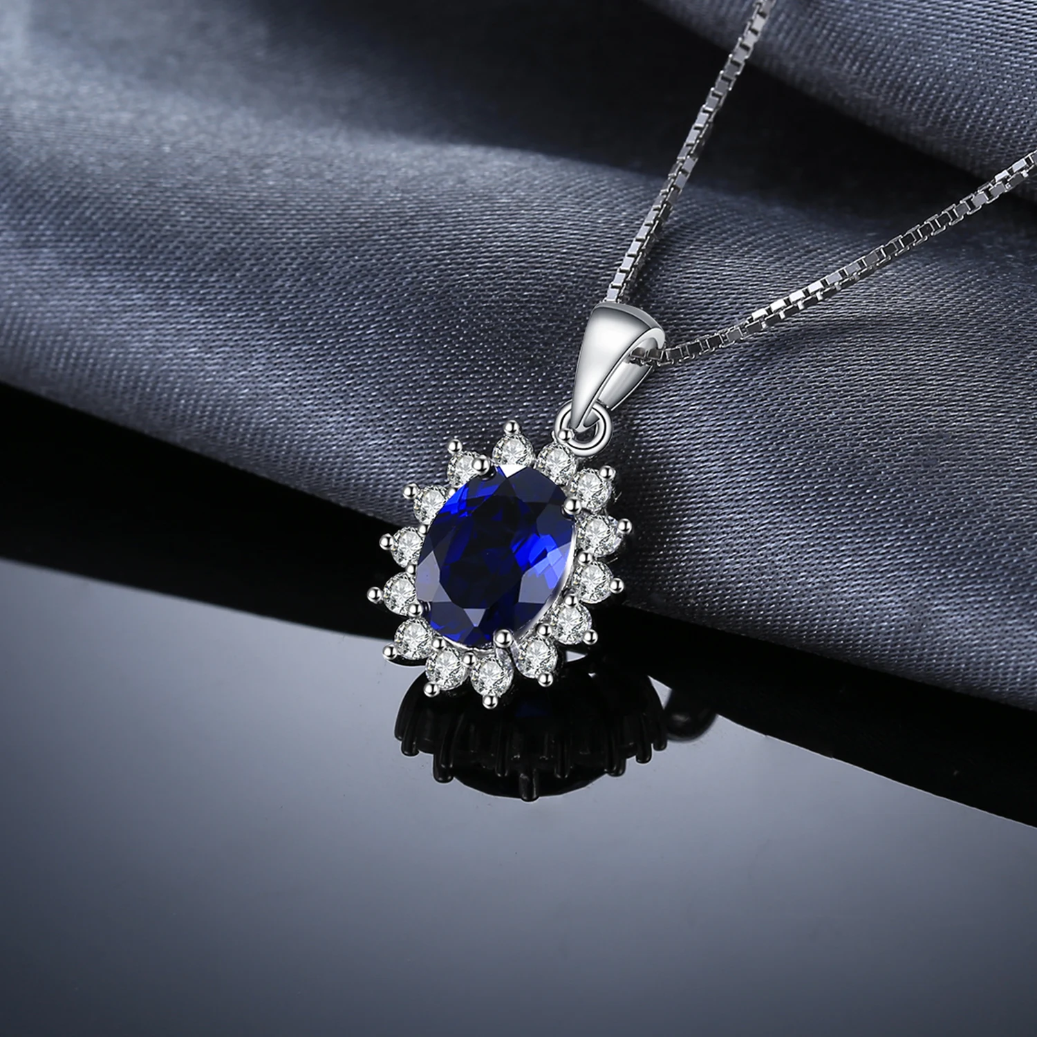 JewelryPalace-colgante de Plata de Ley 925 con rubí de zafiro azul para mujer, joya sin cadena, con Esmeralda simulada, Princesa Diana