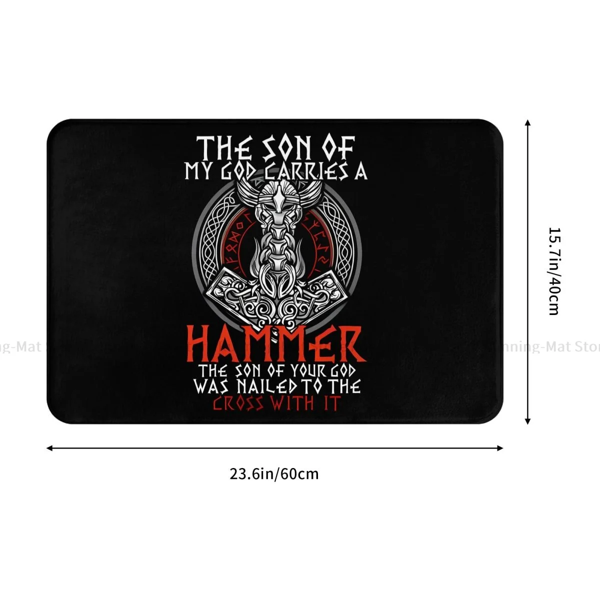 Viking Mythology Bathroom Non-Slip Carpet The Son Of My God Hammer Bedroom Mat Entrance Door Doormat Floor Decor Rug