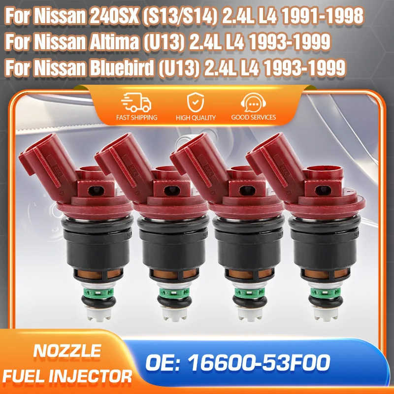 

Fuel Injector Nozzle For Nissan Altima Nissan Bluebird U13 1993-1999 Nissan 240SX 1991-1998 2.4L L4 Car Accessories 16600-53F00