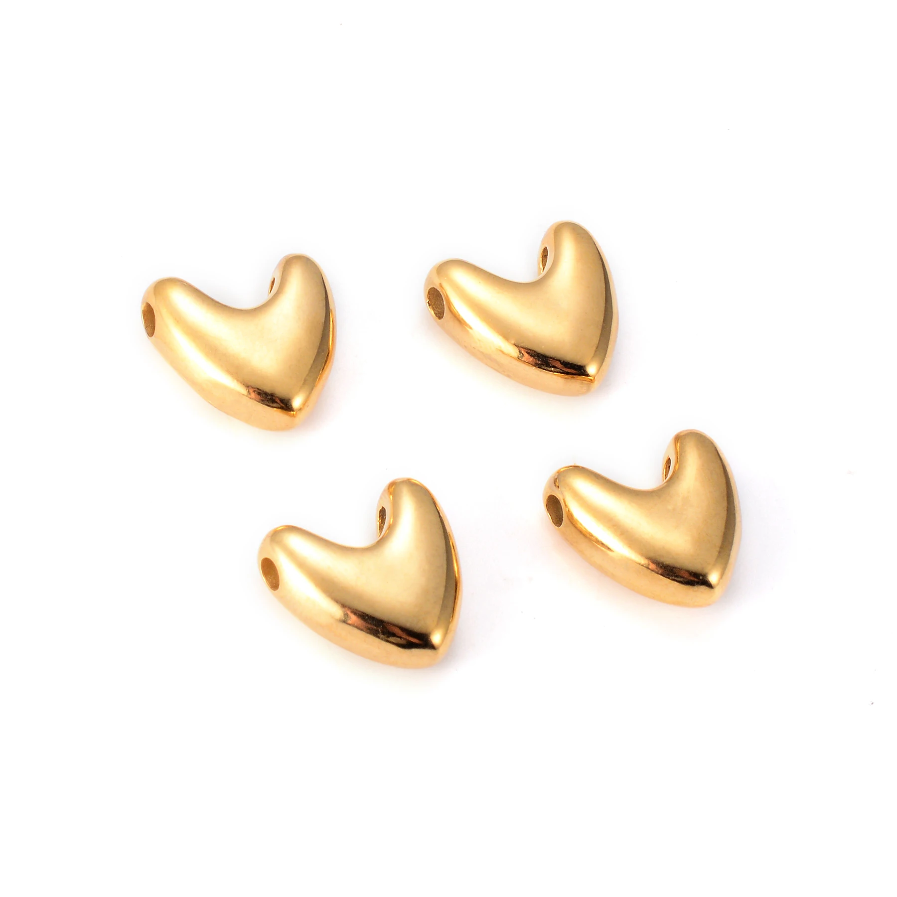 8pcs/lot Wholesale Golden Love Heart Connector for DIY Necklace Bracelet Handmade Fashion Jewelry Making Supplies