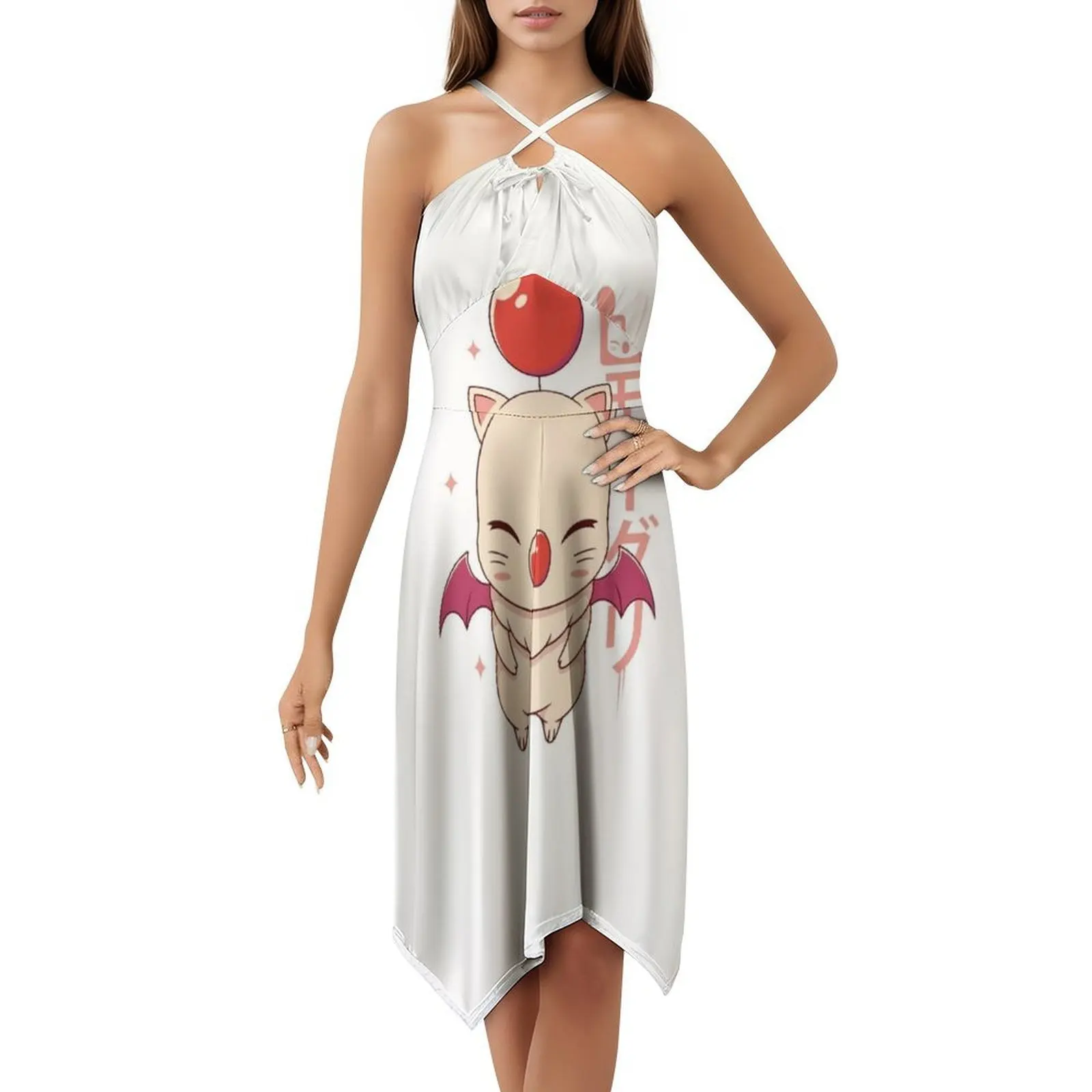 ¡Moogle Kupo! Vestido bohemio elegante, moda elegante, vestido de fiesta de boda en la playa, vestido Final Fantasy Vii Cloud Strife Ff7