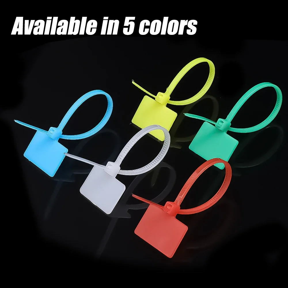 Easy Mark Nylon Cable Ties Tag Labels Plastic Loop Ties Markers Cable Tag Self-locking Zip Ribbon Home Office Storage Accessory